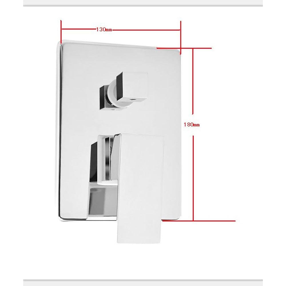 Chrome Ceiling-Mount Rainfall Shower System, Modern Complete Shower Faucet Set with Handheld Shower