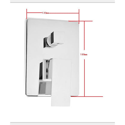 Chrome Ceiling-Mount Rainfall Shower System, Modern Complete Shower Faucet Set with Handheld Shower